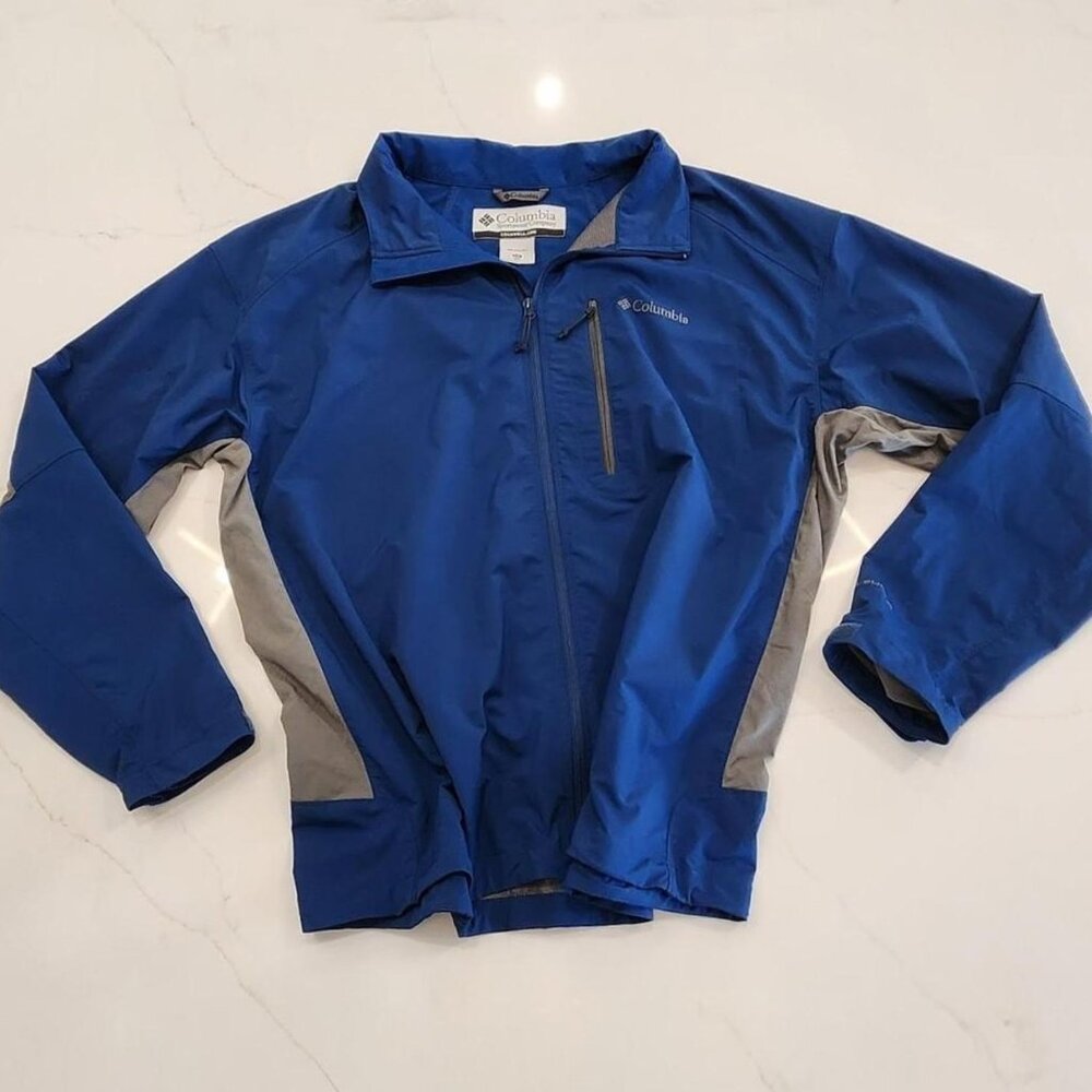 Columbia Sz XXL Ascender Jacket Mens Blue Softshell Comfort Outdoor Hiking Omni